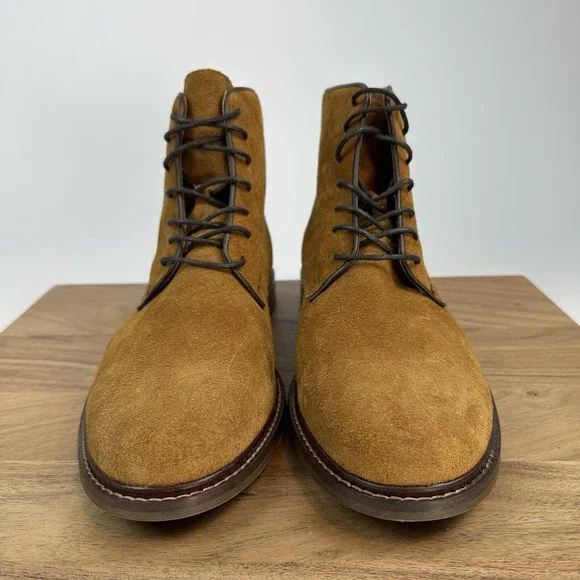 New Mens The Shoe Bear Ned Waxed Suede‎ - TAN Boots Size EU 45 US 11.5-12